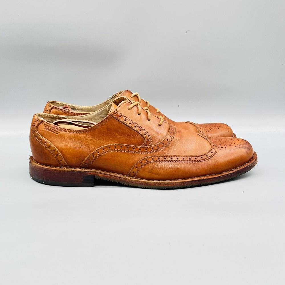 Sebago Shoes Mens 10.5 Brown Leather Brattle Wingtip Oxford Lace Up Dress Brogue